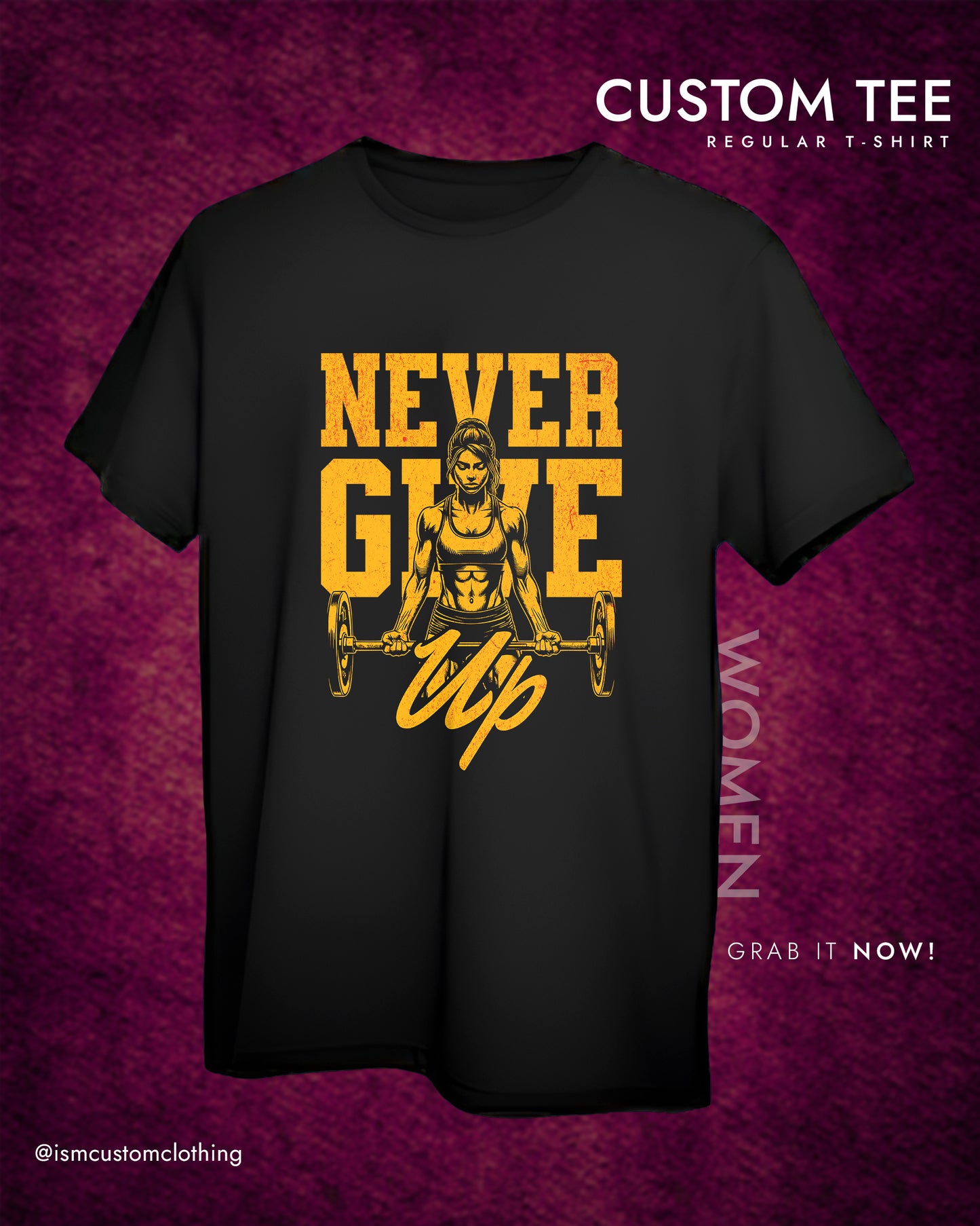 NEVER GIVE UP WOMEN REGULAR T-SHIRT