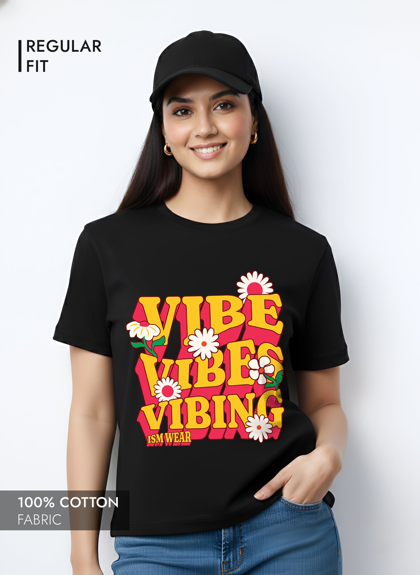 VIBE VIBES WOMEN REGULAR T-SHIRT