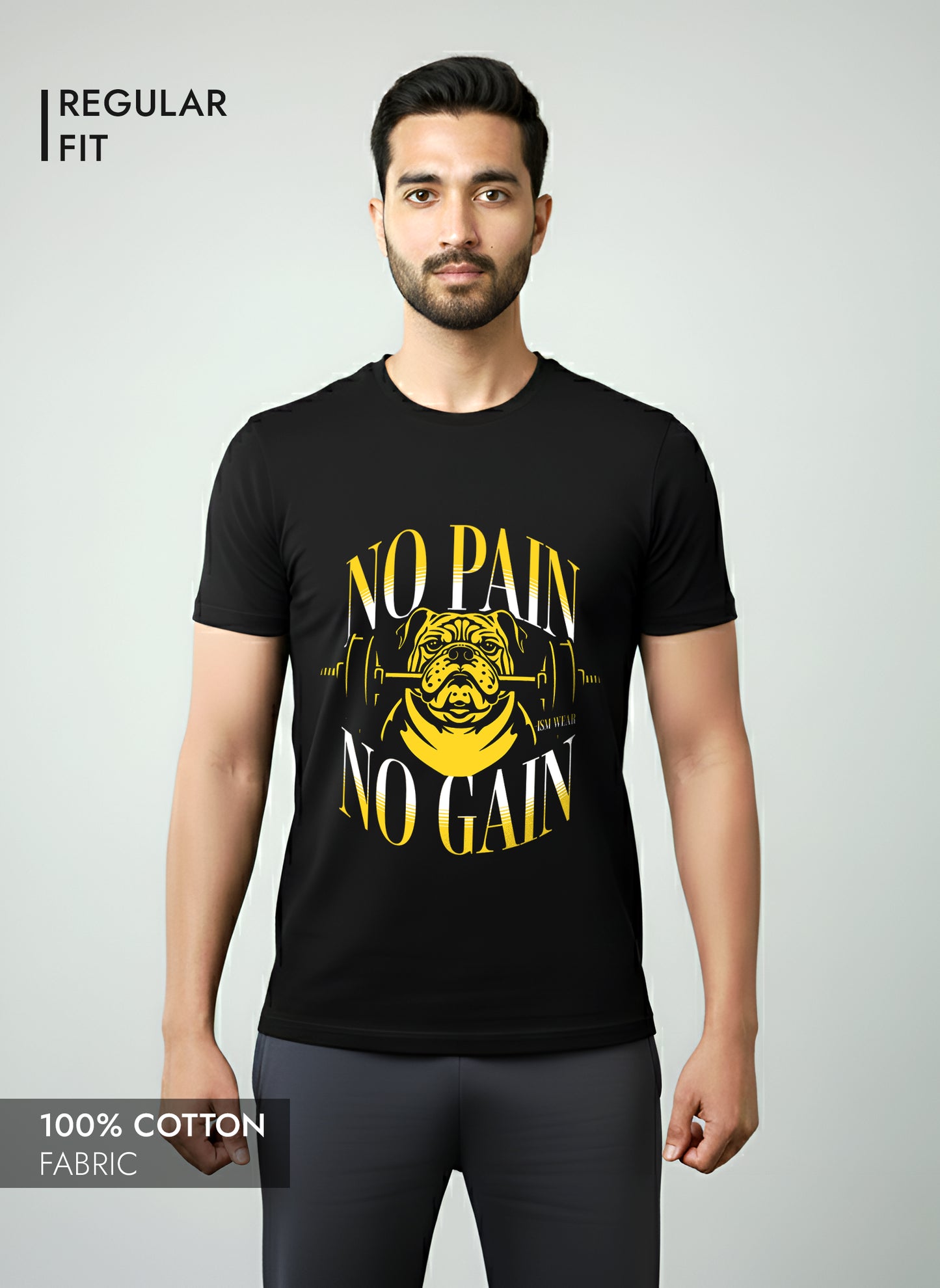 NO PAIN NO GAIN DOG REGULAR T-SHIRT