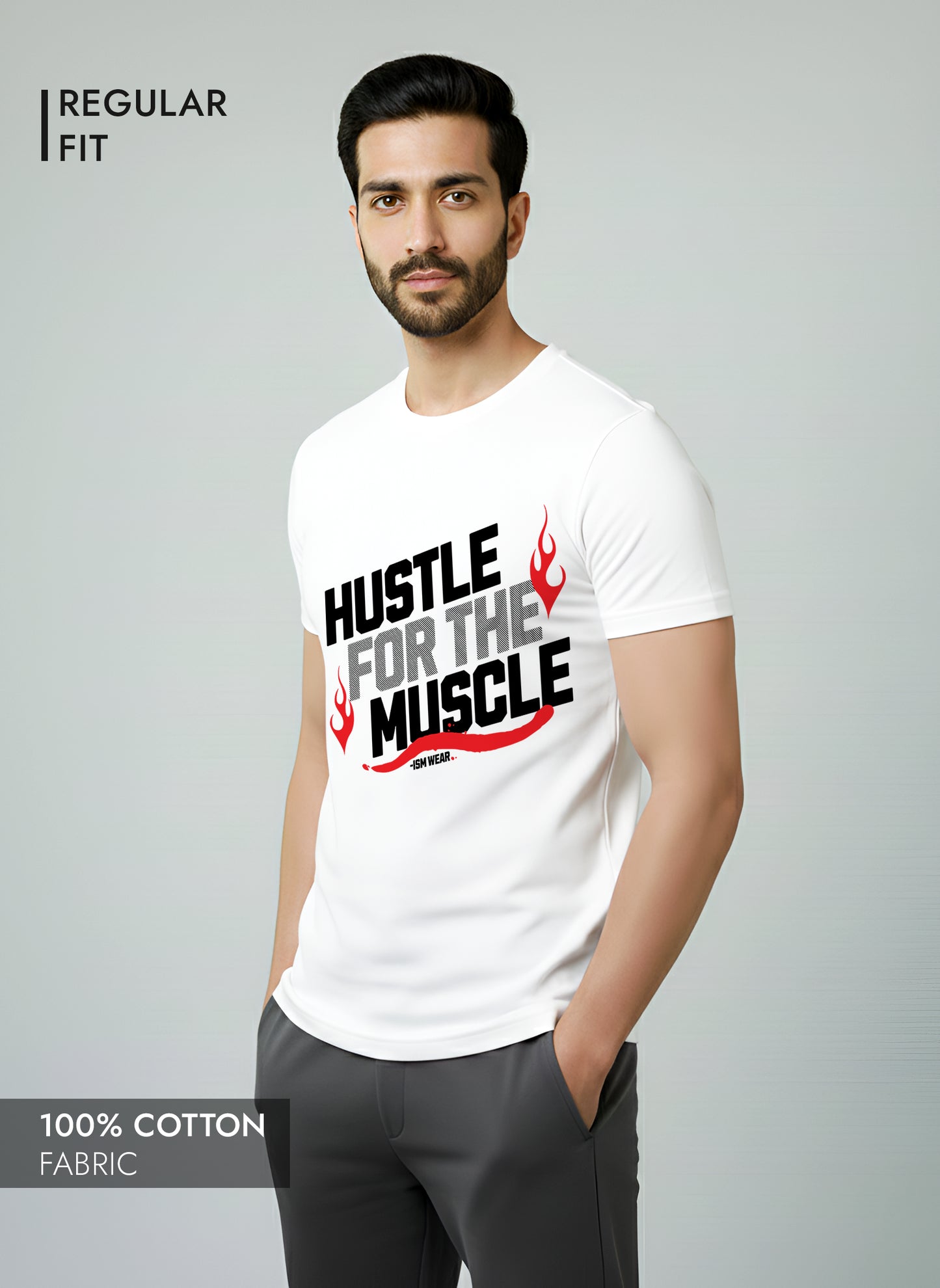 HUSTLE FOR THE MUSCLE REGULAR T-SHIRT