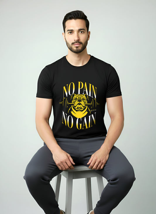 NO PAIN NO GAIN DOG REGULAR T-SHIRT