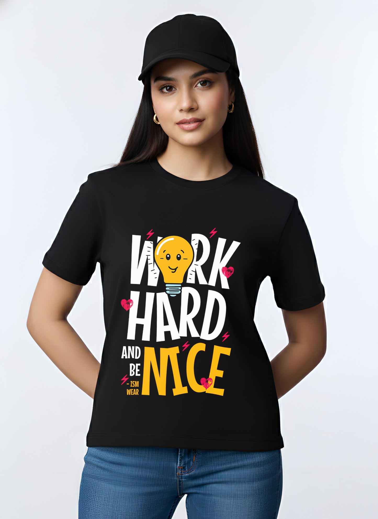 WORK HARD BE NICE WOMEN REGULAR T-SHIRT